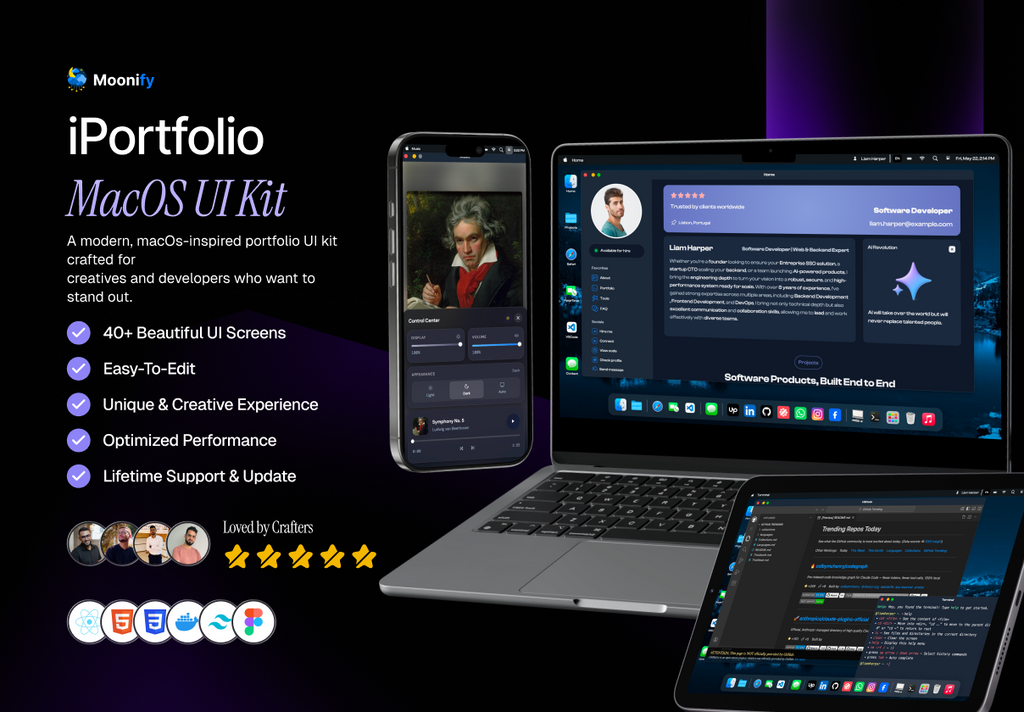 IPortfolio: Software Engineers & Designers Portfolio Kit - Epic Portfolio Experience Designed for Software Engineers & Designers