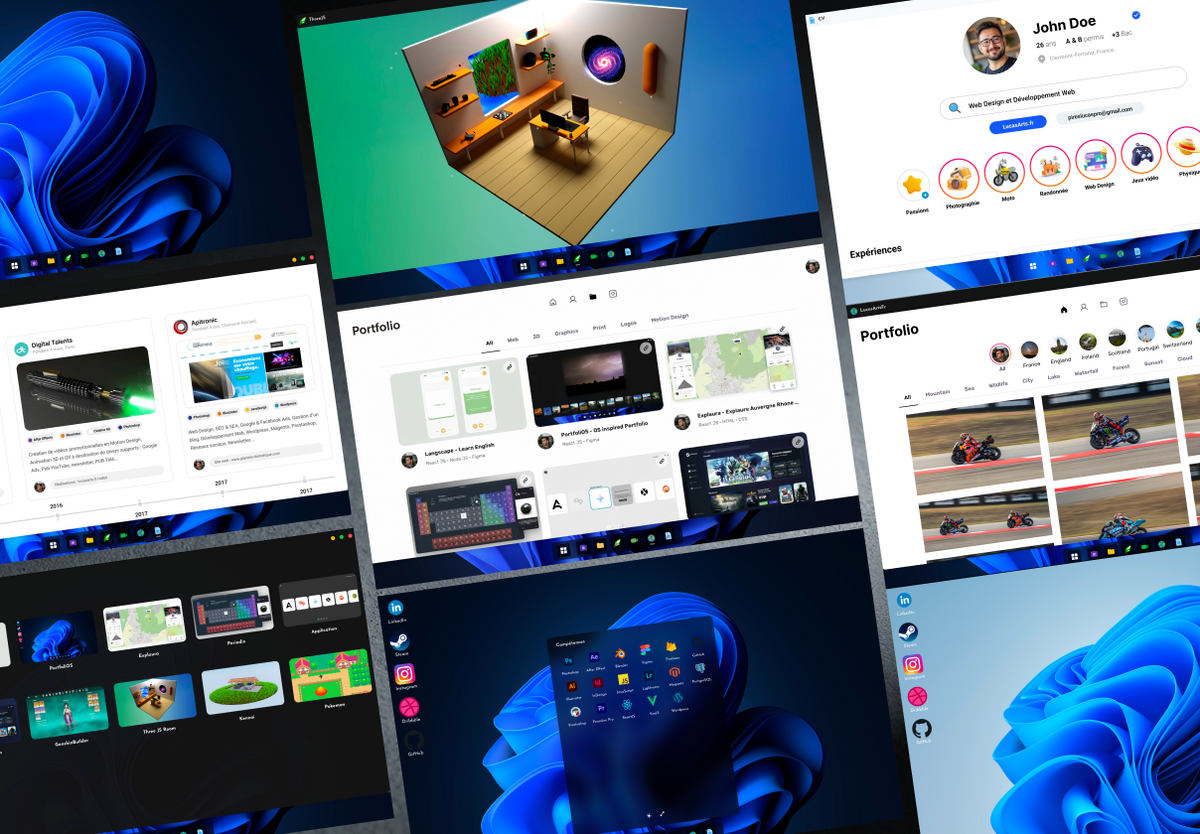 Deskfolio: Software Engineers & Designers Portfolio Kit - Interactive Windows-Inspired Portfolio Experience for Creators, Developers & Innovators